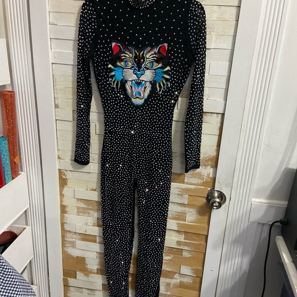 Banjul Black  preowned size XL Jumpsuit with Sparkling Embellishments - Picture 1 of 15